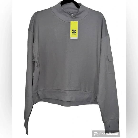 NWT Cropped Length French Terry Sweatshirt - Picture 2 of 12